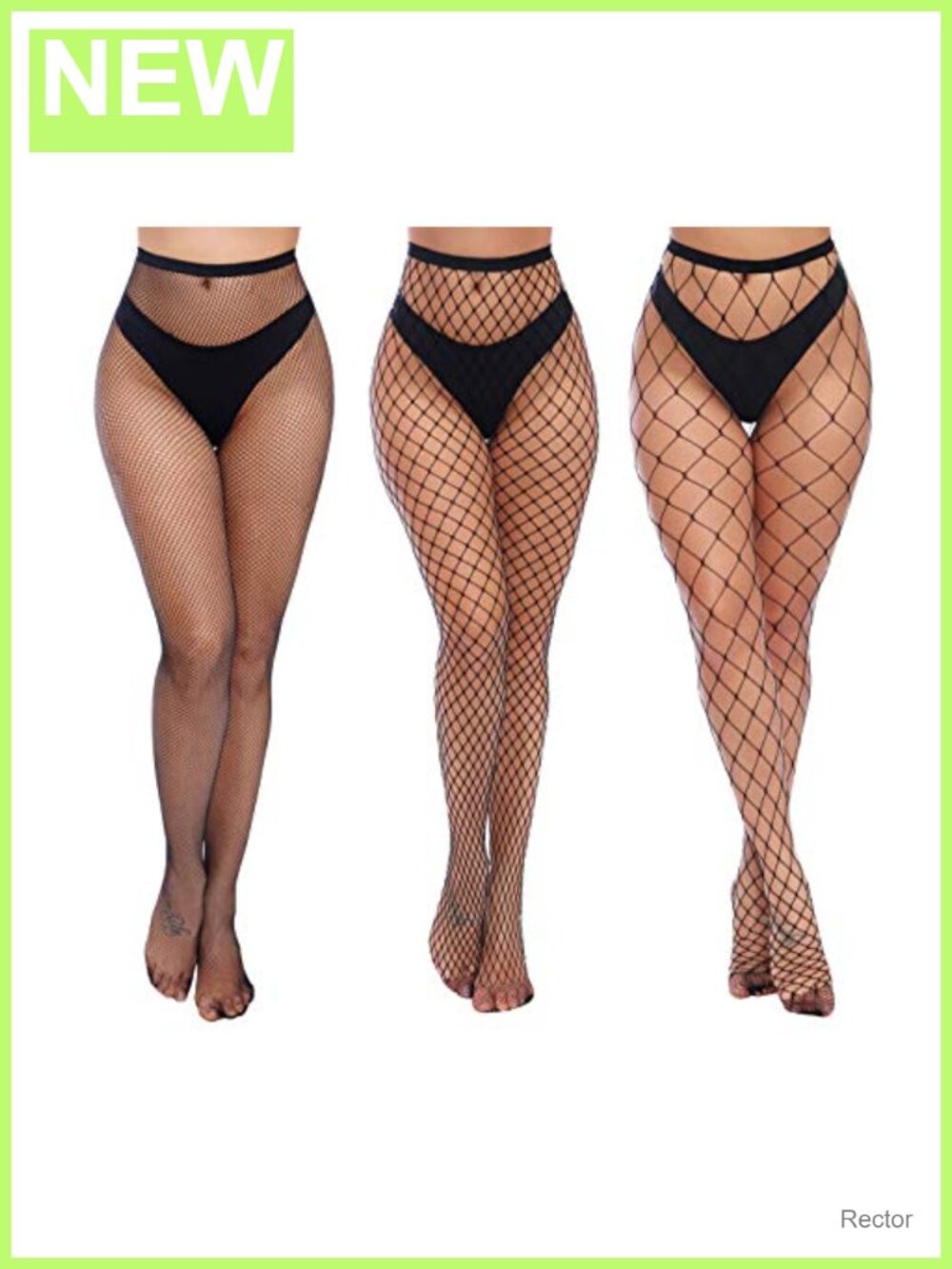 Fishnet Tights High Waist Pantyhose Stretchy Hosiery 3 Pack